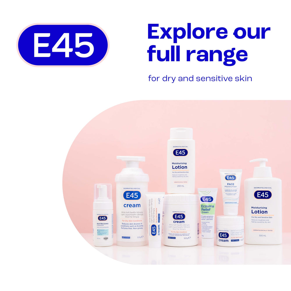 E45 Crema Dermatológica 125 g, sensación hidratante para uso diario.