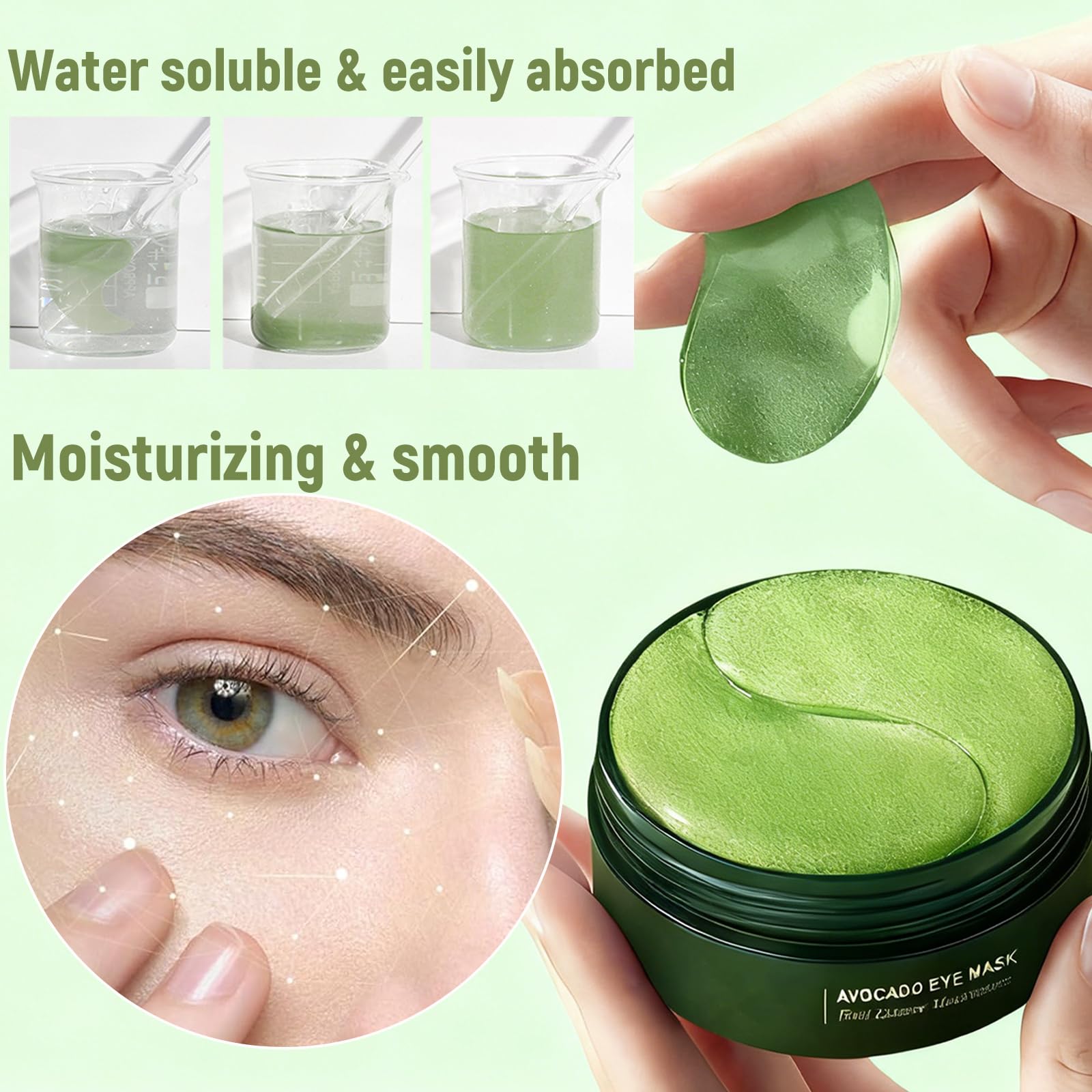 Efecto refrescante del gel de Eakroo en la zona ocular.