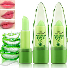 Labial Eakroo Aloe Vera cambia de color según temperatura para tono único.