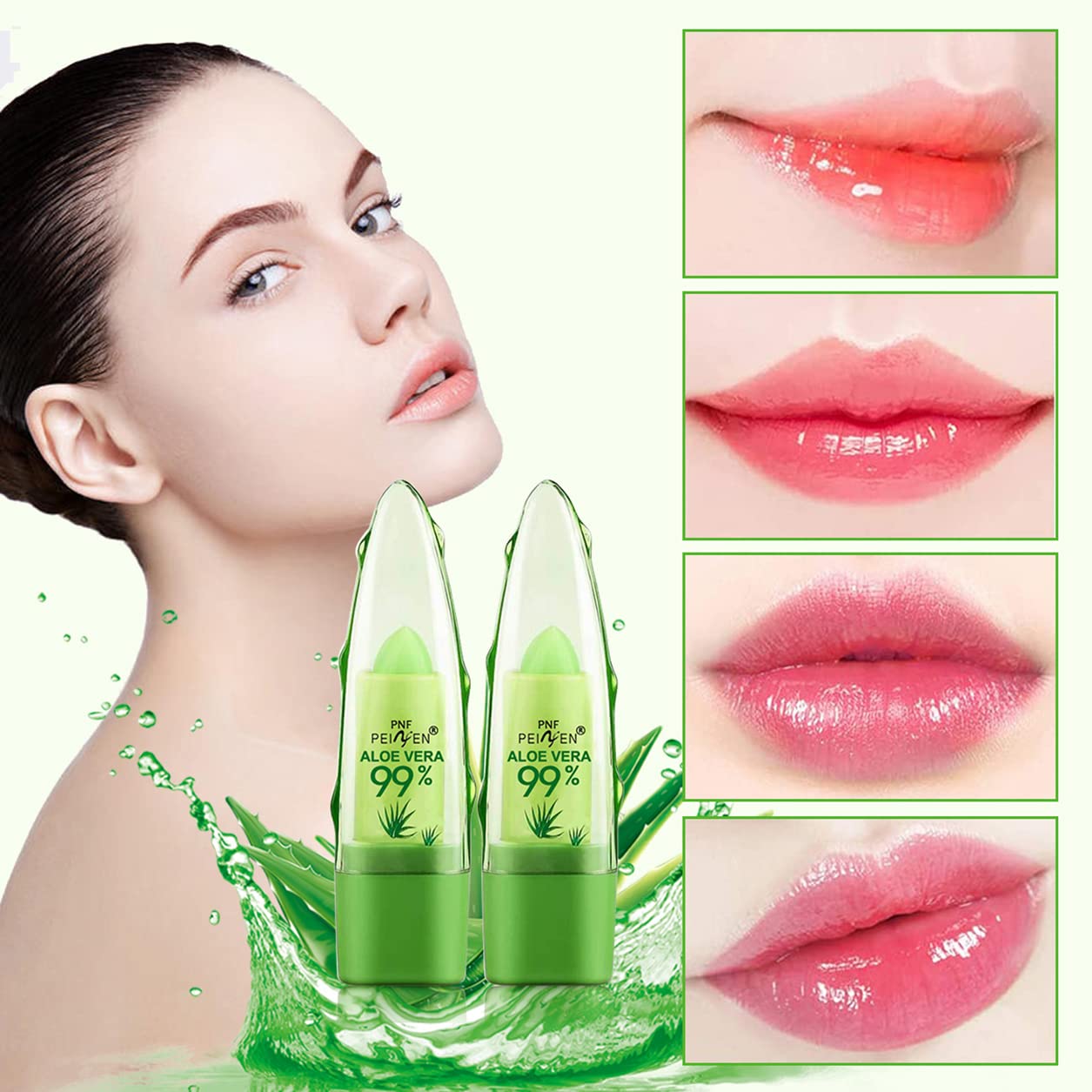 Cuidado diario con labial Aloe Vera de Eakroo, vitaminas para labios sanos.