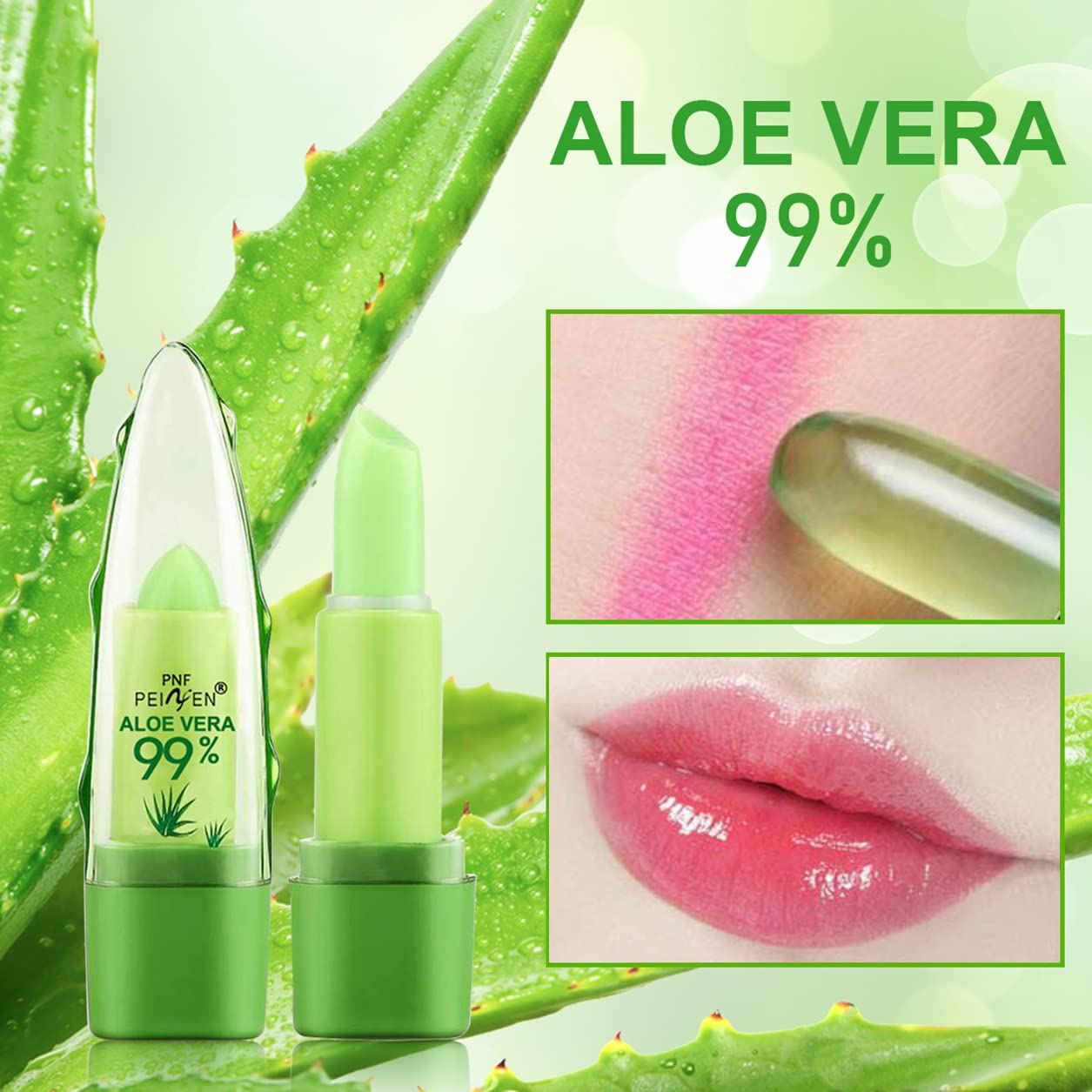 Envase elegante de labial Aloe Vera de Eakroo para facilitar retoques.