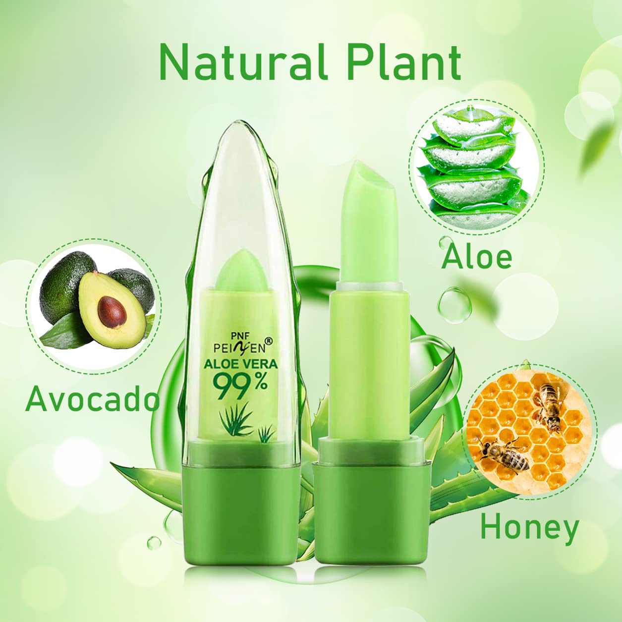 Labial Eakroo Aloe Vera resistente al agua para color duradero.