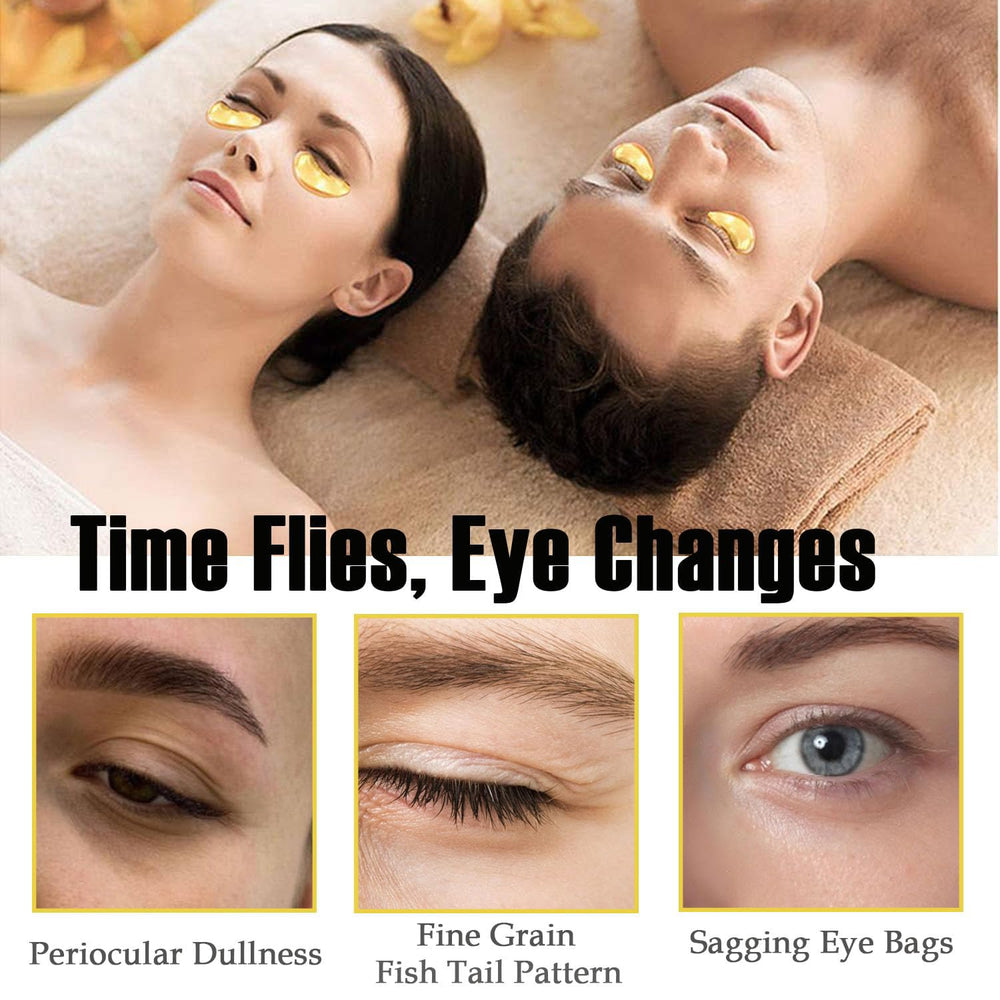 Eakroo mascarilla para ojos 24k oro, tratamiento para ojeras y brillo de piel