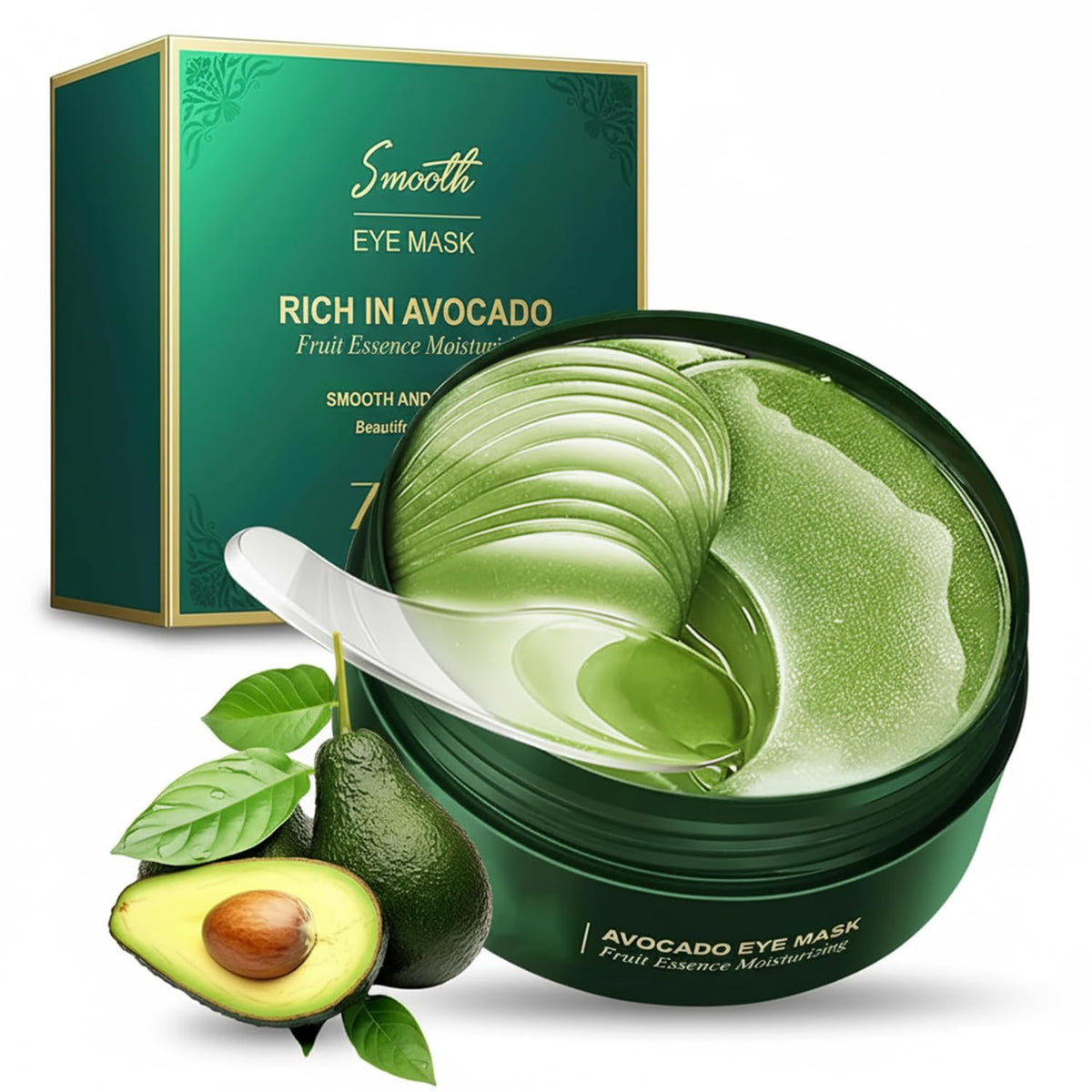 Parche Eakroo para debajo de ojos con aguacate, hidratación profunda.