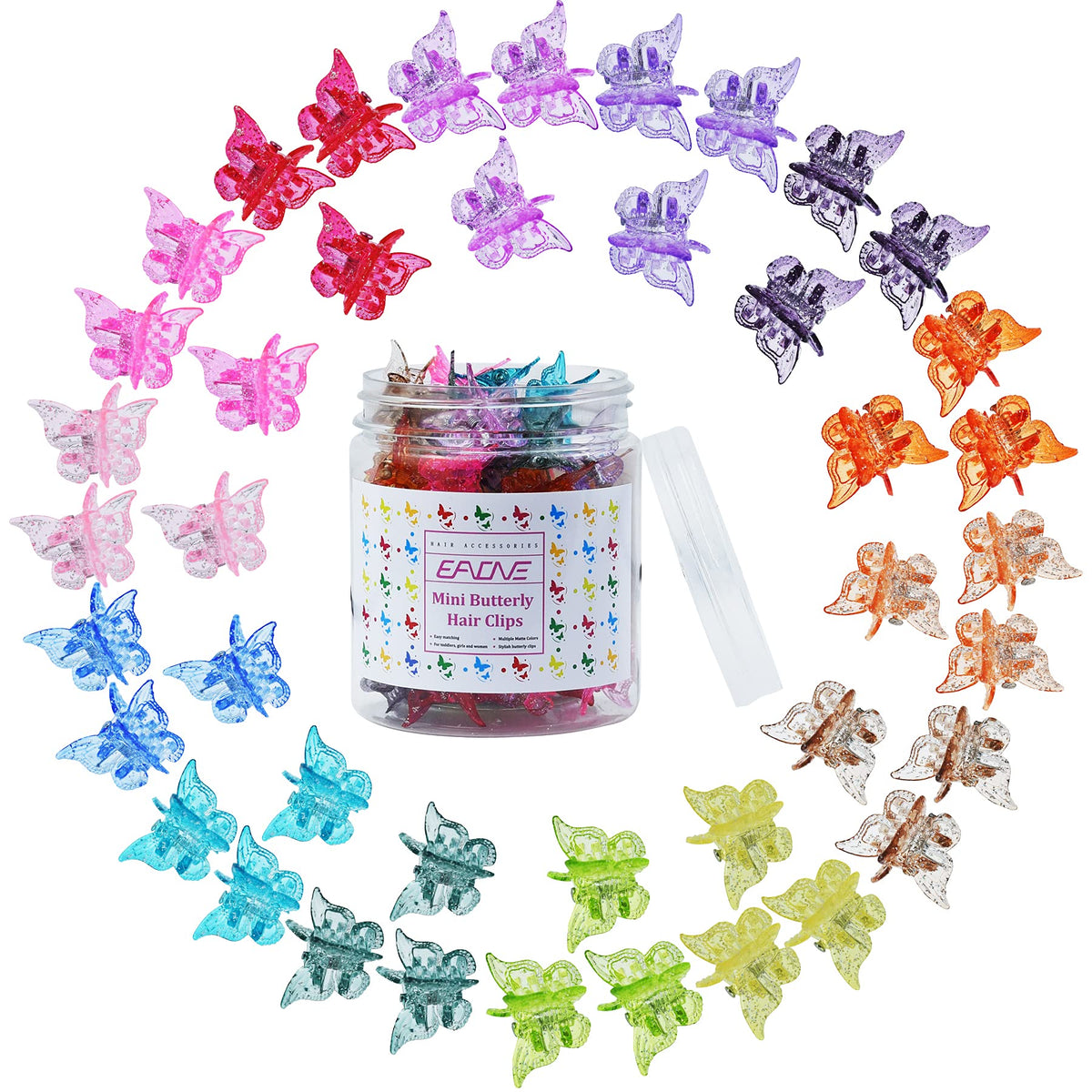 EAONE mariposa brillante mini clip rosa para fijar peinados con estilo