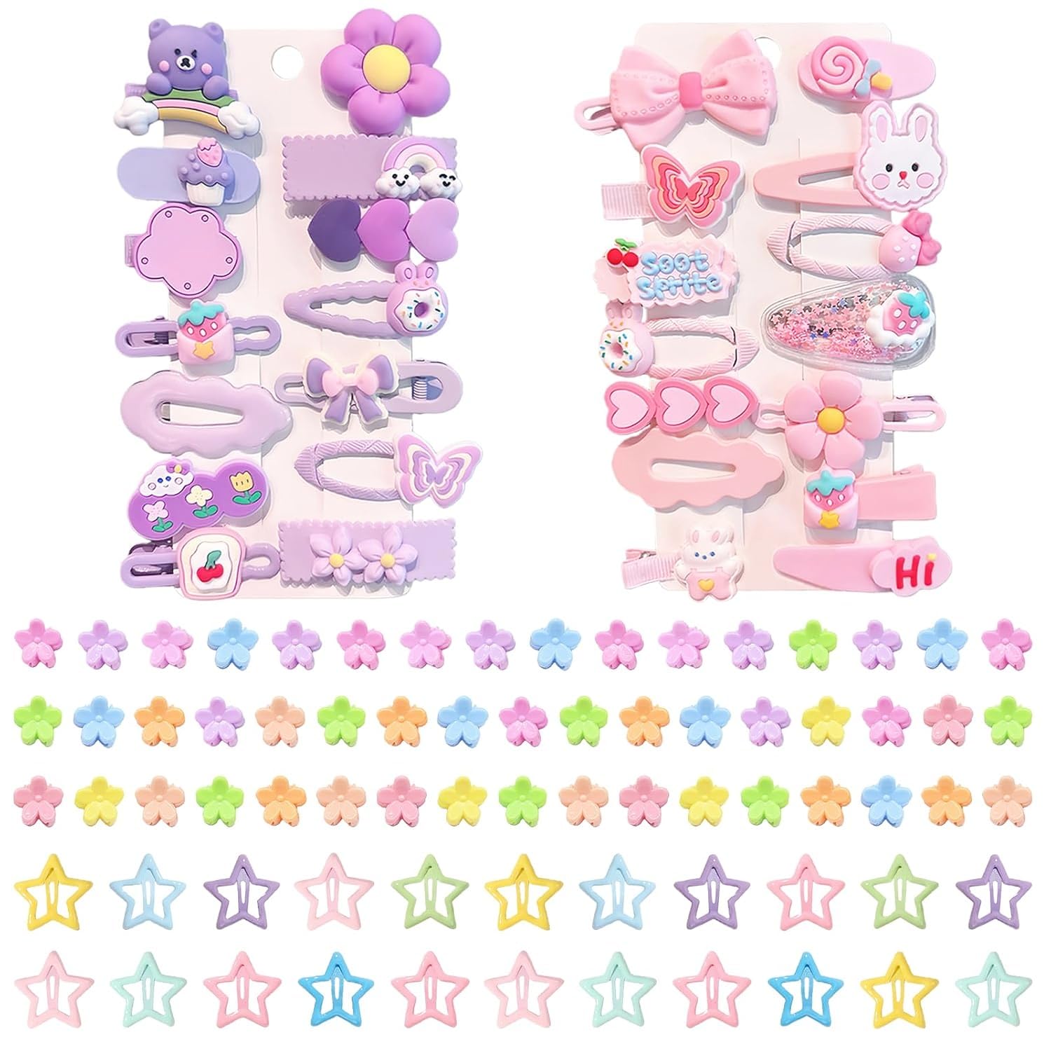 EAQIOIL 100 piezas, pinzas para niñas, conjunto versátil para peinar