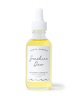 Earth Harbor Sunshine Dew, botella de desmaquillante en aceite, limpia sin grasa.