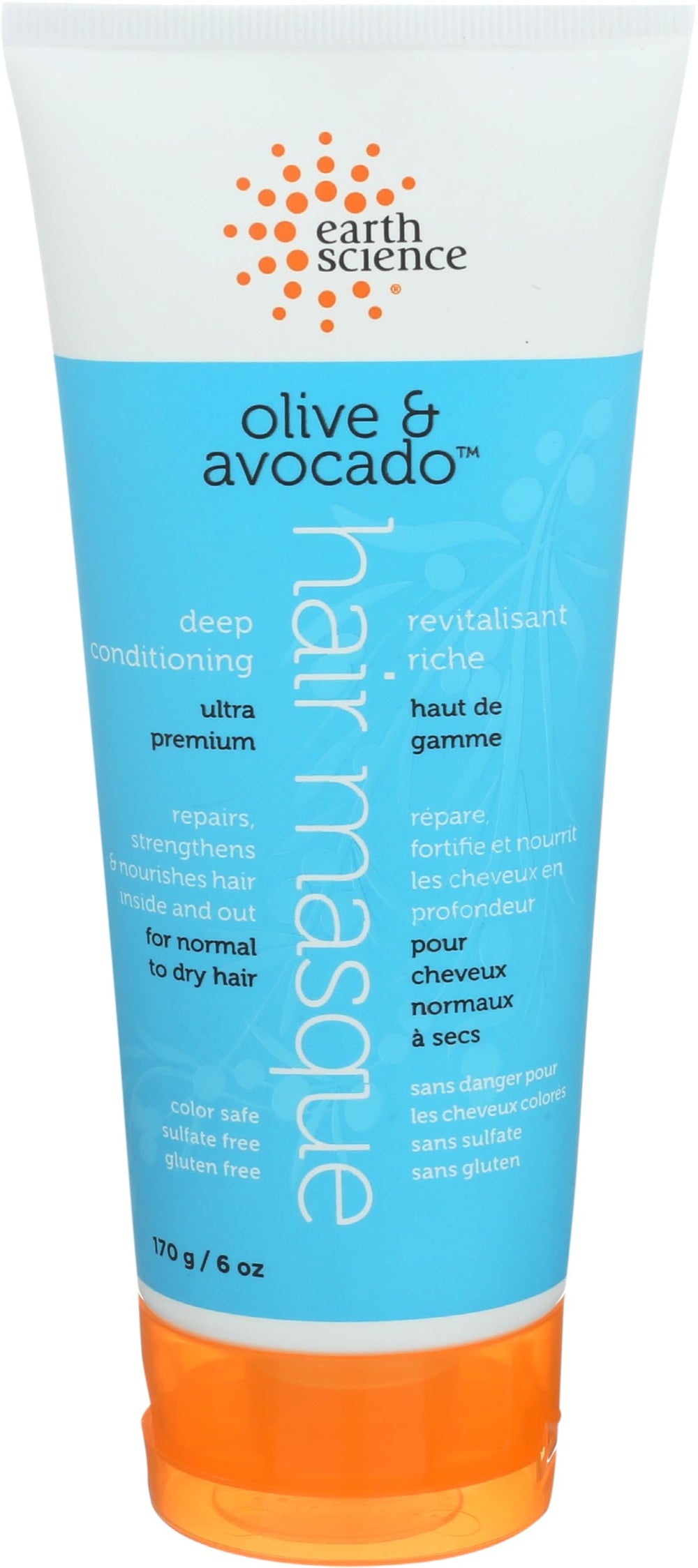 Earth Therapeutics mascarilla capilar oliva-aguacate en tubo, hidratación suave