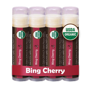 Earth's Daughter balsamo labios cereza 4 pack, hidratacion suave para labios secos.