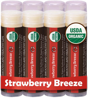 Earth's Daughter bálsamo labios fresa 4-pack frontal para uso diario
