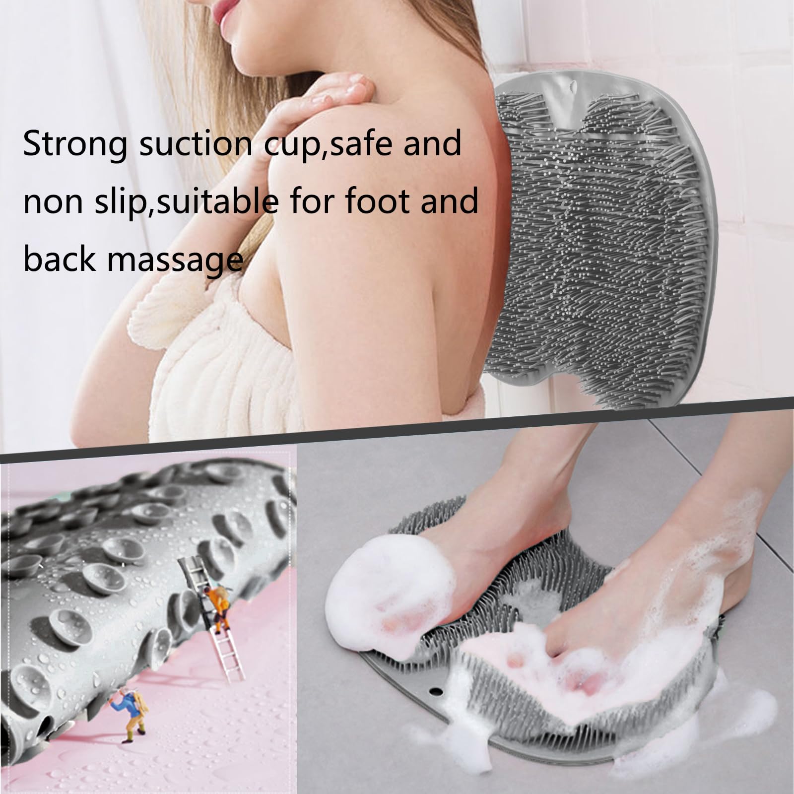 Alfombrilla Easkite para ducha, limpieza profunda de pies con cerdas de silicona.