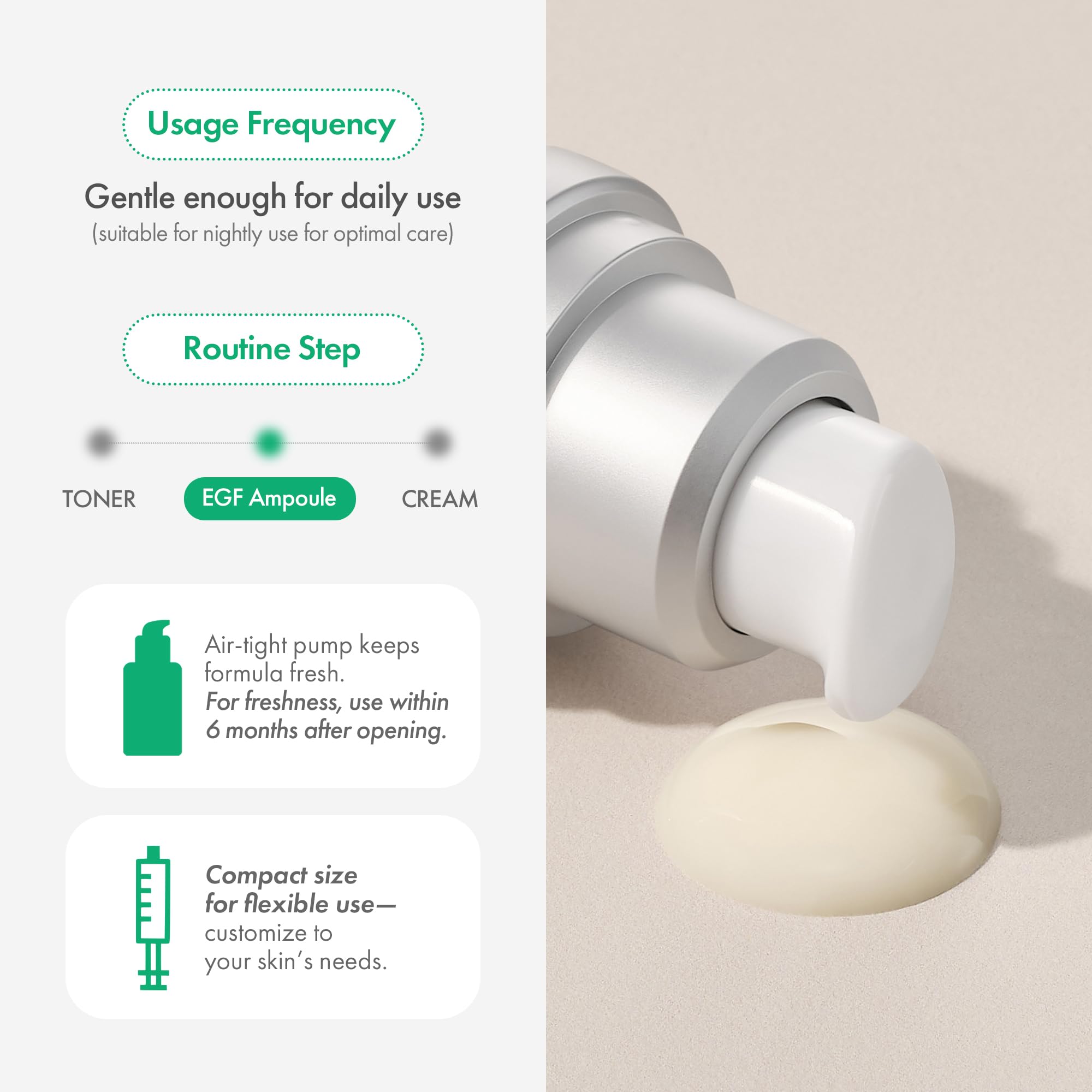 Liposome de vitamina D y extractos vegetales en Easydew DW-EGF Melatoning Serum.