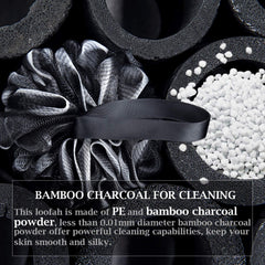 Esponja Easymoo lufa de baño, uso en ducha, burbujas abundantes para limpieza suave.