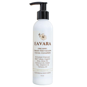 Eavara limpiador facial: sebo de res y carbon activado para limpieza profunda de poros