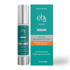 eb5 crema antiedad para hombres, botella de 50 ml, hidratación profunda para piel masculina.