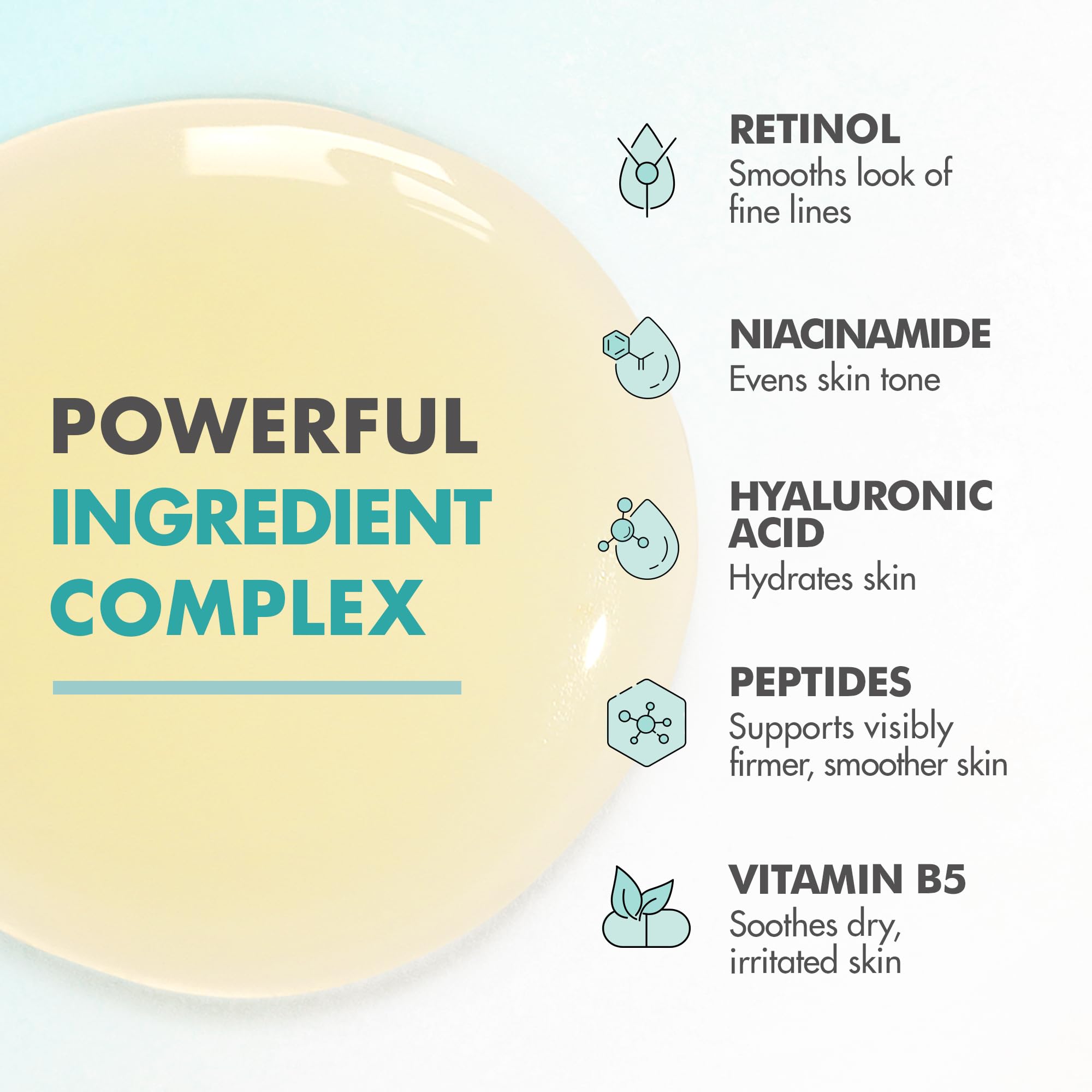 Textura ligera de Ebanel Retinol Serum suavizando imperfecciones