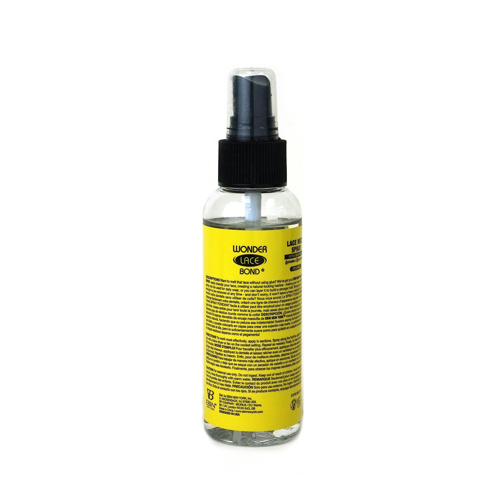EBIN NEW YORK Wonder Lace Bond Melt Spray, aplicación rápida para fusionar la encaje sin esfuerzo.