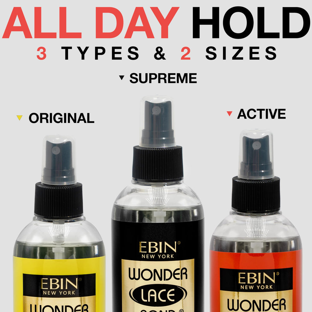 EBIN NEW YORK Wonder Lace Bond Melt Spray, secado suave y rápido para fijar sin residuos.
