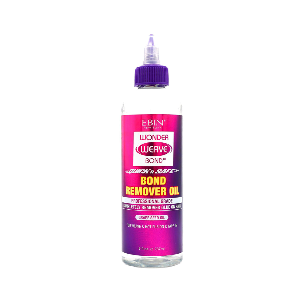 Wonder Weave Bond Remover Oil con aceite de semilla de uva para quitar adhesivo con suavidad.