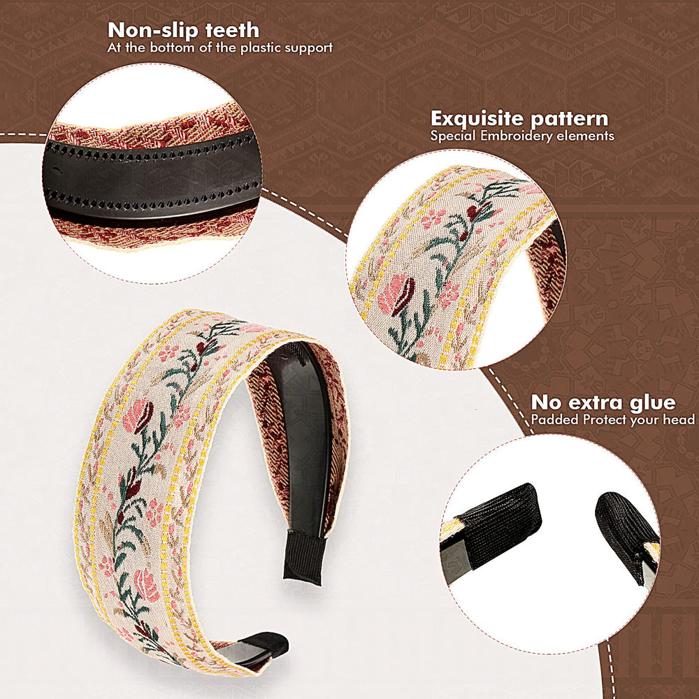 EBOOT diadema bohemia bordada amarillo, añade brillo suave a tu conjunto.