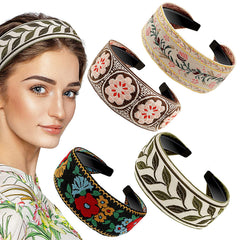 EBOOT diadema bohemia bordada azul, ideal para uso diario y estilo suave.