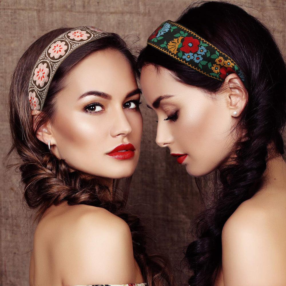 EBOOT diadema bohemia bordada detalle floral, mejora presencia en eventos casuales.