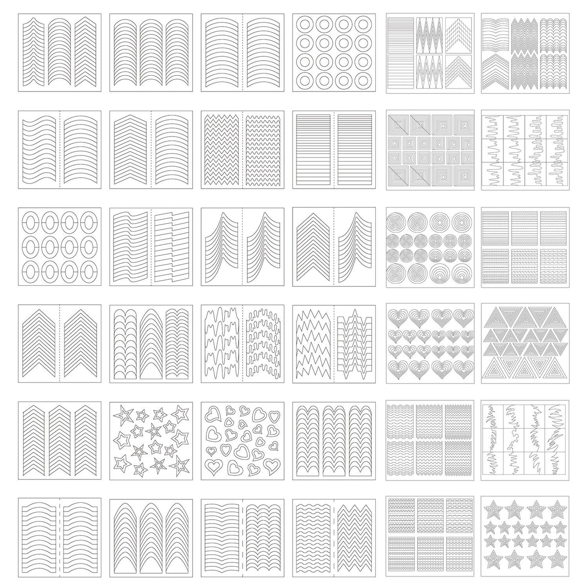 EBOOT plantillas uñas francesas con 49 diseños para un estilo rápido.