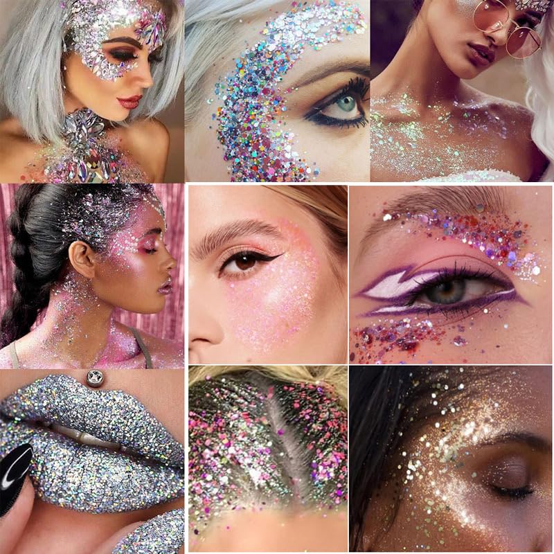 ECDMKF Glitter Gel mejillas, iluminación suave en la piel