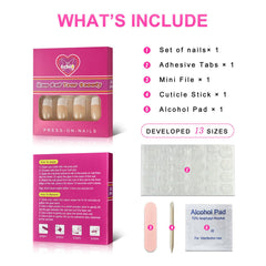 EchiQ Frances natural en uñas medianas, aspecto natural para uso diario