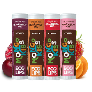 Eco Lips Mongo Kiss empaque frontal con colores brillantes