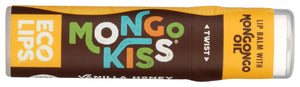 Eco Lips Mongo Kiss Vanilla Honey en envase reciclable, opción sostenible para cuidado de labios.