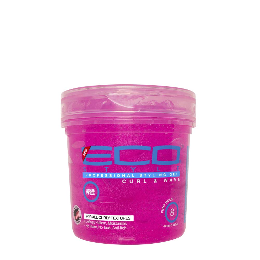 Gel Eco Style: botella con rizos definidos y ondas.
