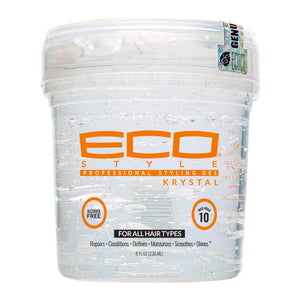 Eco Style Krystal Gel: vertido de la botella para peinado ligero y brillo.