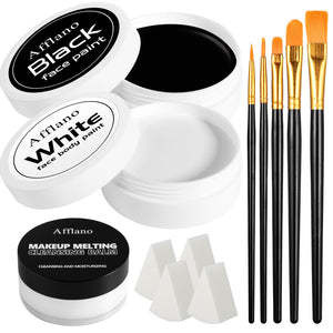 EcoFavor frascos de pintura facial negra y blanca para cobertura total.