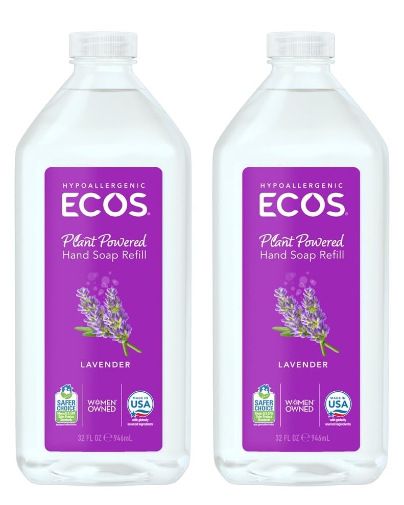 ECOS Jabón de manos lavanda: vertido suave para un lavado calmante.