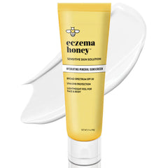 Protector solar mineral SPF 30 de ECZEMA HONEY, textura ligera para rostro y cuerpo.