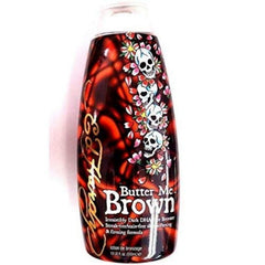 Ed Hardy Butter Me Brown: botella de locion bronceadora para color uniforme.