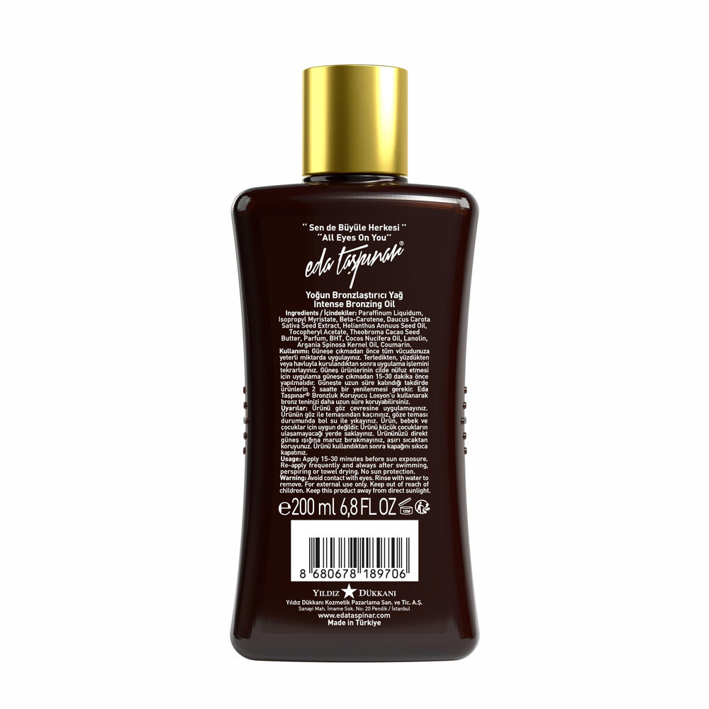Textura sedosa del bronceador de Eda Taşpınar, se absorbe rápidamente para un acabado natural.