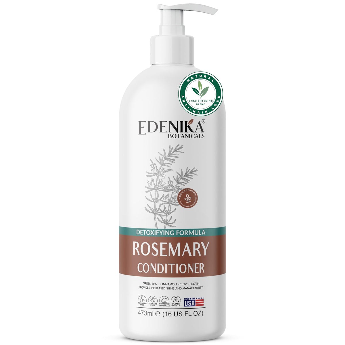 Edenika Botanicals Condicionador Romero en bote para peinar suavemente y nutrir desde la raíz