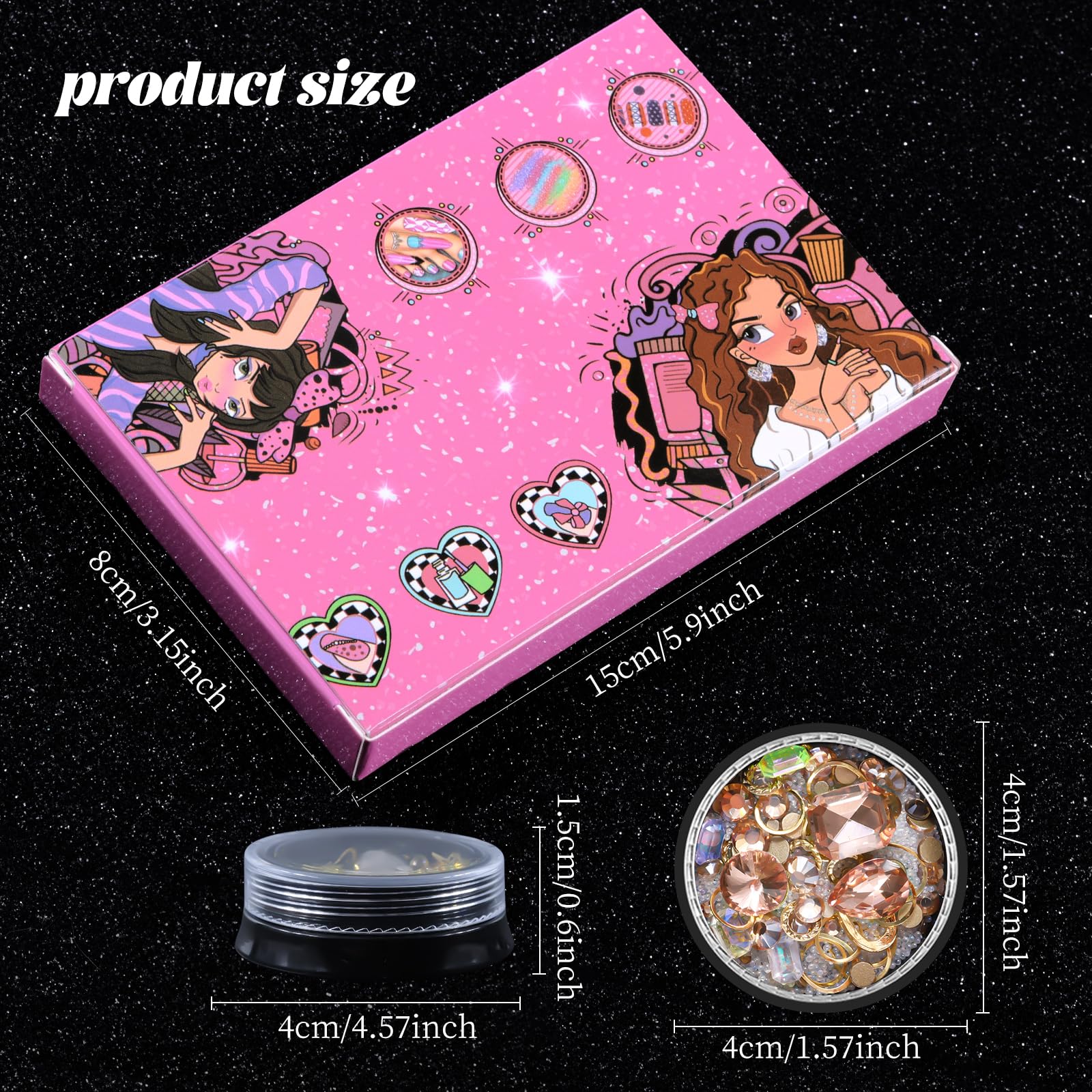 editTime caja de almacenamiento para decoraciones de uñas, viaje fácil