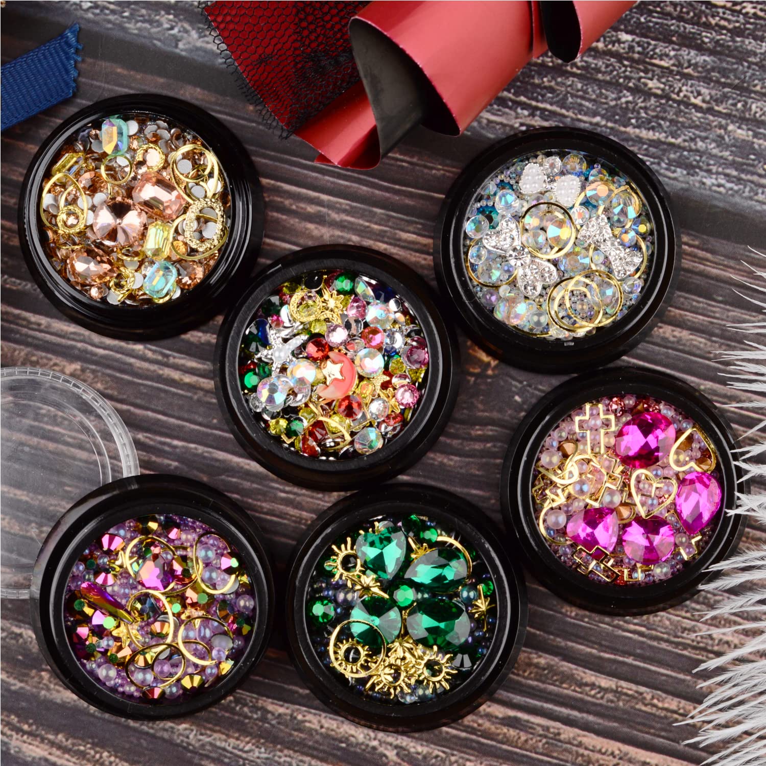 editTime accesorios decorativos para uñas, piezas de distintos tamaños