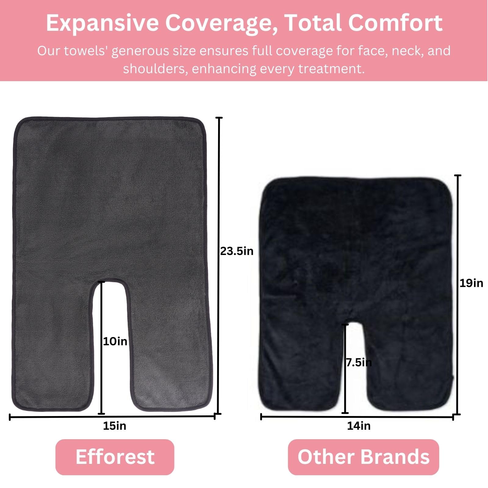 Toalla Efforest de tamaño amplio 15x23-5 pulgadas para cobertura facial.