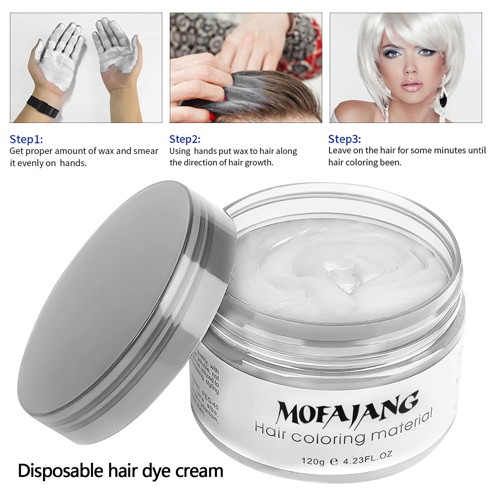 Envase compacto de EFLY Hair Wax Blanco para llevar a casa o viaje.