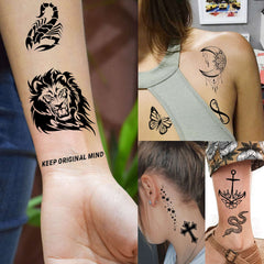 EGMBGM tatuaje temporal lobo, diseño llamativo para moda y juego