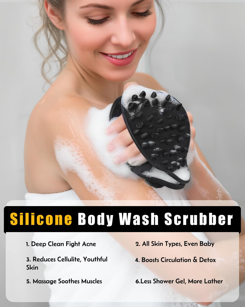 EKOTTOK cepillo exfoliante de silicona para ducha.