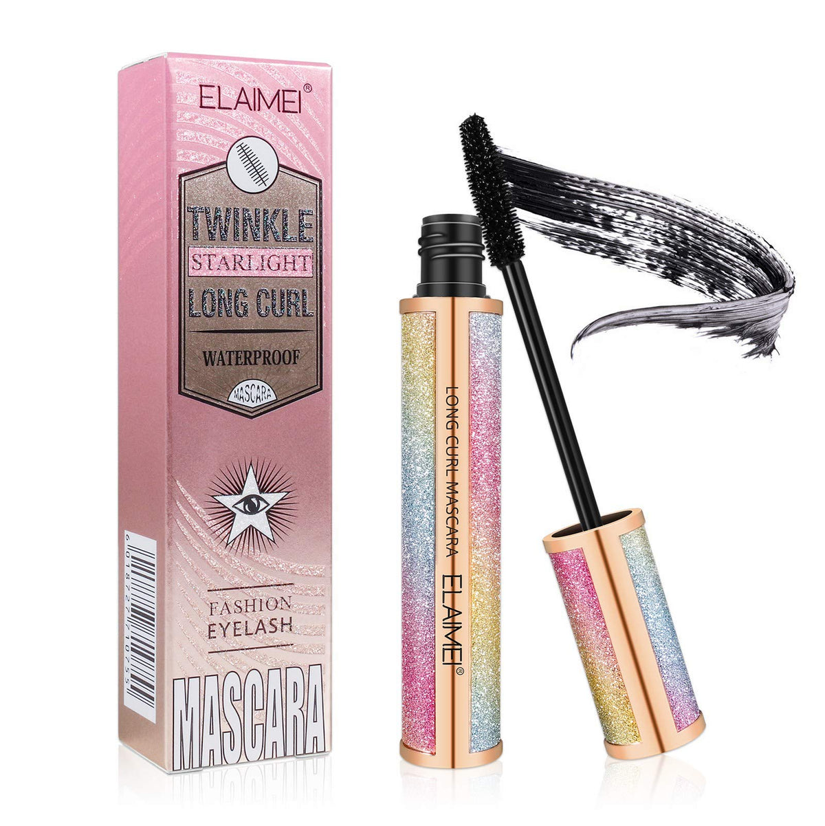 ELAIMEI Mascara crema impermeable: aplicación suave para pestañas sin manchas y duraderas