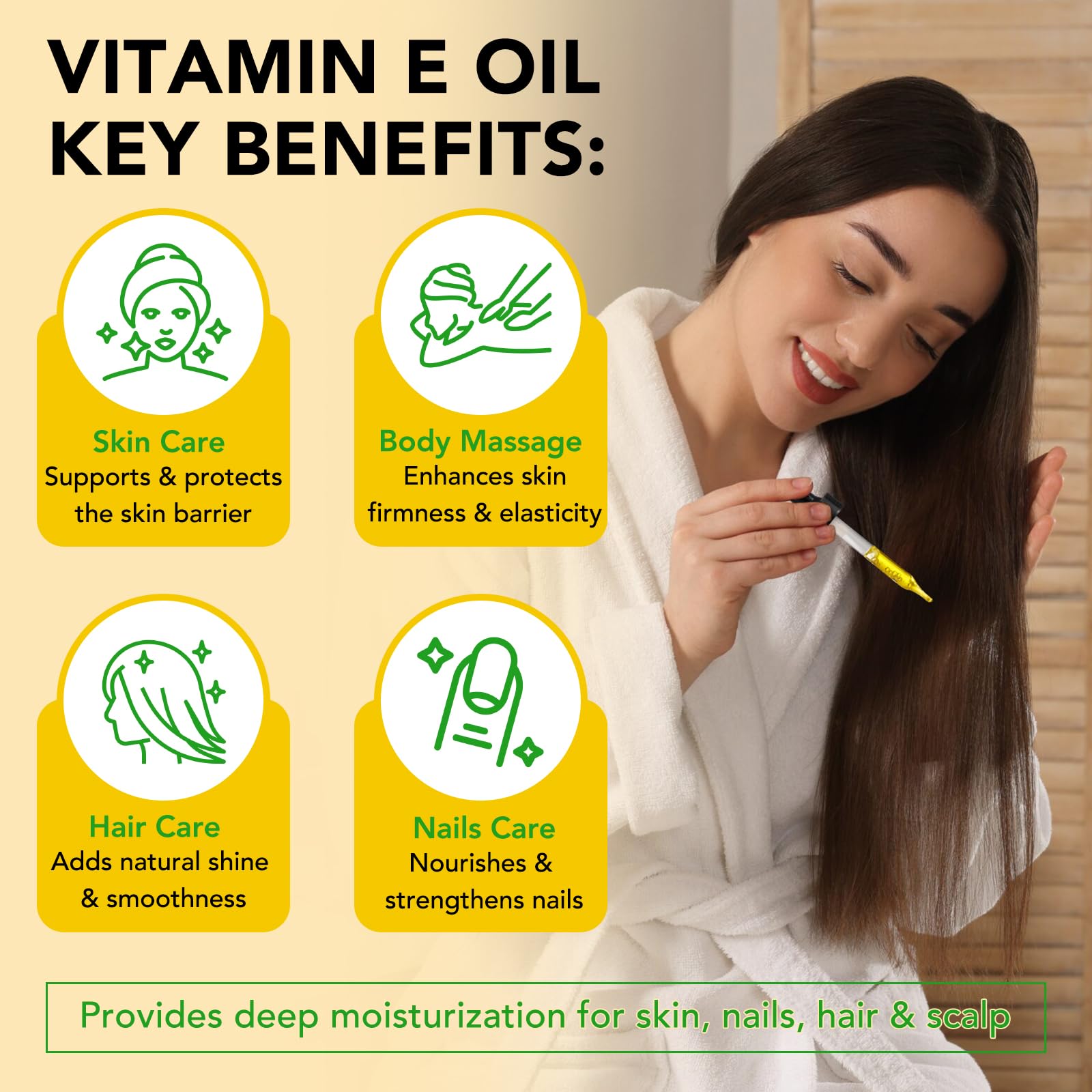 ELBBUB Aceite Vitamina E en rostro, mezcla con crema para hidratación adicional.
