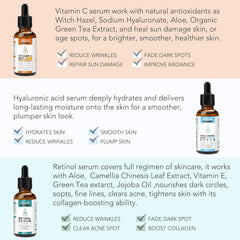 ELBBUB Conjunto de serums para rutina diaria: cuidado completo de mañana y noche.
