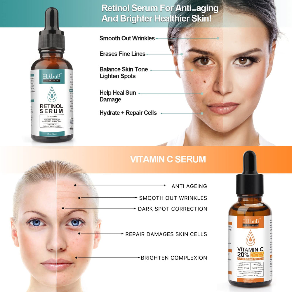 ELBBUB Serum Retinol Noche: ayuda a suavizar la textura de la piel.