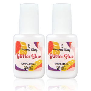 Eleanore's Diary pegamento glitter para tatuajes, dos botellas de 10 ml, fácil de usar.